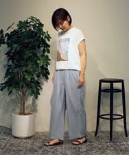 ZMLHB41100 al'aise modulation(アレーズモジュレーション) 【洗える】ドロストイージーワイドパンツ ライトブルー