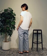 ZMLHB41100 al'aise modulation(アレーズモジュレーション) 【洗える】ドロストイージーワイドパンツ ライトブルー