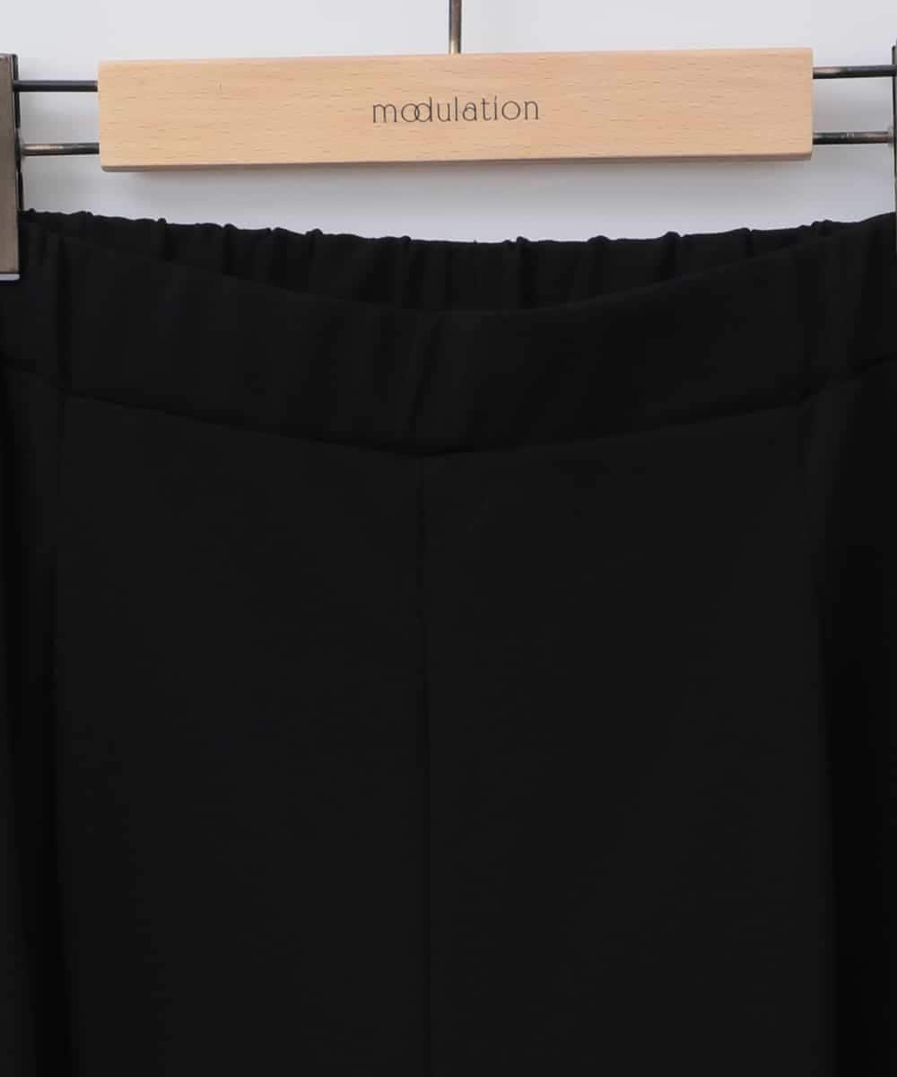ZMLHB42085 al'aise modulation(アレーズモジュレーション) 【洗える】サイドラインイージーワイドパンツ ブラック