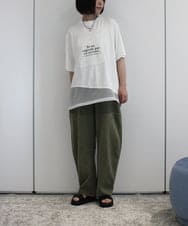 ZMLHB43138 al'aise modulation(アレーズモジュレーション) ジョイントデザインバレルレッグパンツ カーキ