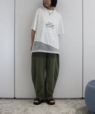 ZMLHB43138 al'aise modulation(アレーズモジュレーション) ジョイントデザインバレルレッグパンツ カーキ