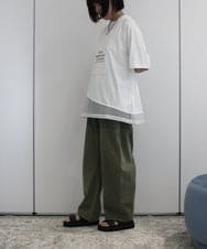 ZMLHB43138 al'aise modulation(アレーズモジュレーション) ジョイントデザインバレルレッグパンツ カーキ