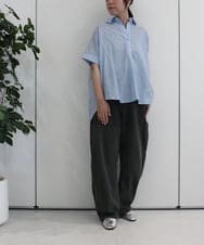 ZMLHB43138 al'aise modulation(アレーズモジュレーション) ジョイントデザインバレルレッグパンツ ブラック
