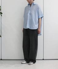 ZMLHB43138 al'aise modulation(アレーズモジュレーション) ジョイントデザインバレルレッグパンツ ブラック