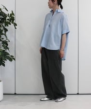 ZMLHB43138 al'aise modulation(アレーズモジュレーション) ジョイントデザインバレルレッグパンツ ブラック