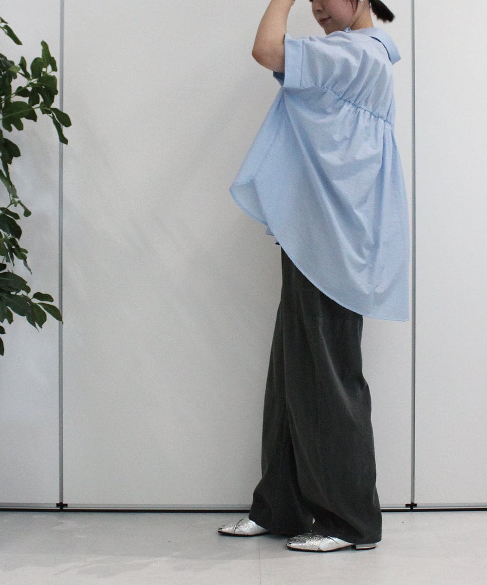 ZMLHB43138 al'aise modulation(アレーズモジュレーション) ジョイントデザインバレルレッグパンツ ブラック