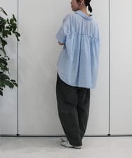 ZMLHB43138 al'aise modulation(アレーズモジュレーション) ジョイントデザインバレルレッグパンツ ブラック