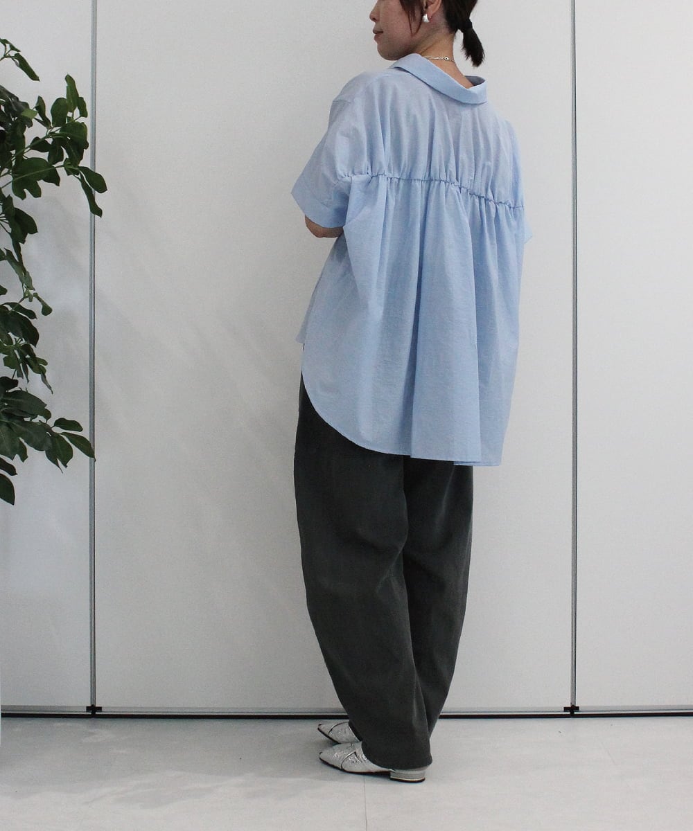 ZMLHB43138 al'aise modulation(アレーズモジュレーション) ジョイントデザインバレルレッグパンツ ブラック