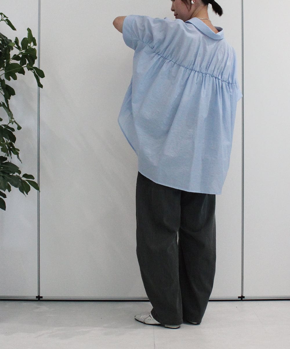 ZMLHB43138 al'aise modulation(アレーズモジュレーション) ジョイントデザインバレルレッグパンツ ブラック