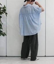 ZMLHB43138 al'aise modulation(アレーズモジュレーション) ジョイントデザインバレルレッグパンツ ブラック
