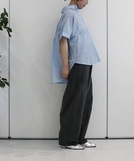 ZMLHB43138 al'aise modulation(アレーズモジュレーション) ジョイントデザインバレルレッグパンツ ブラック