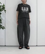ZMLHB43138 al'aise modulation(アレーズモジュレーション) ジョイントデザインバレルレッグパンツ ブラック