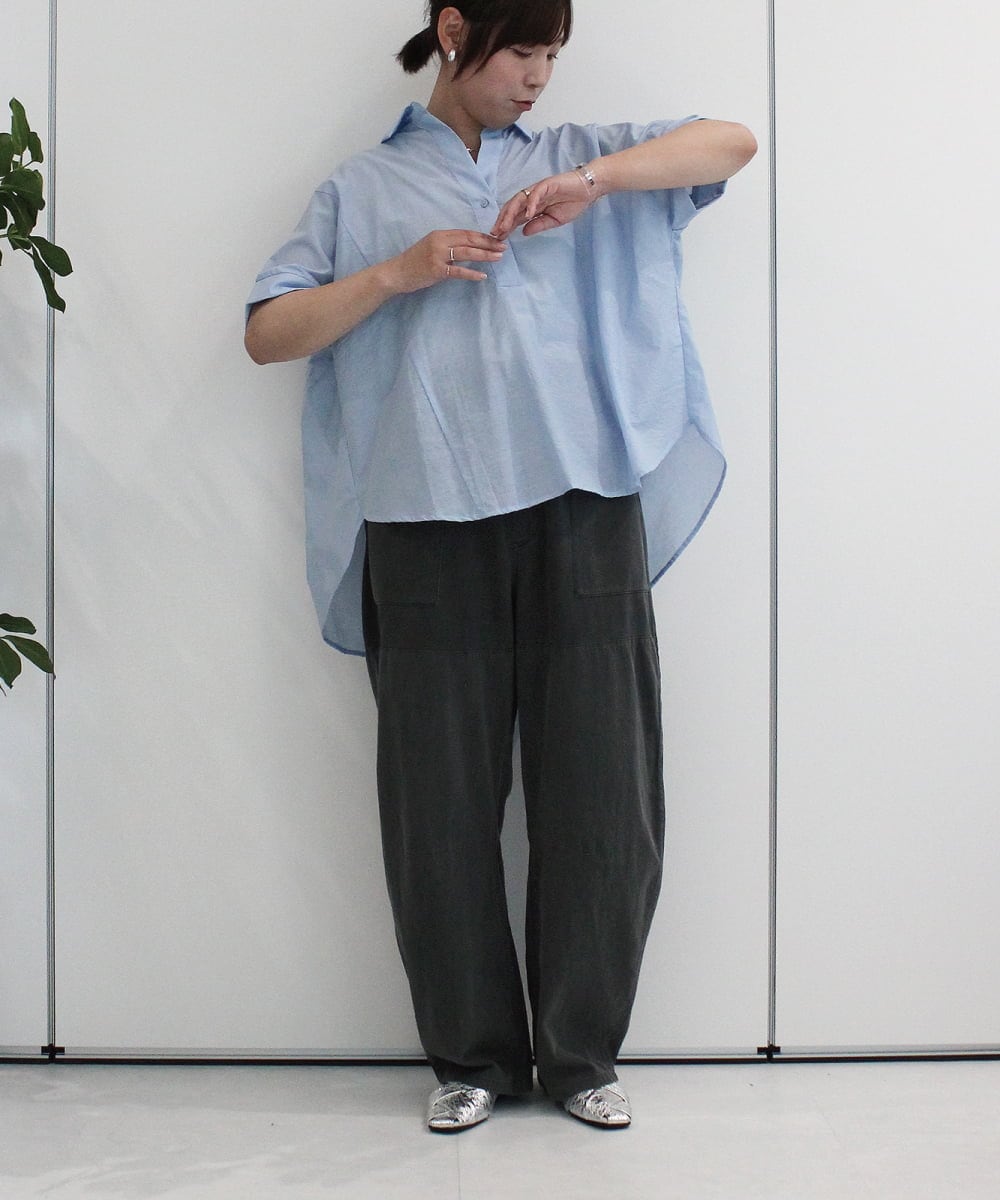 ZMLHB43138 al'aise modulation(アレーズモジュレーション) ジョイントデザインバレルレッグパンツ ブラック