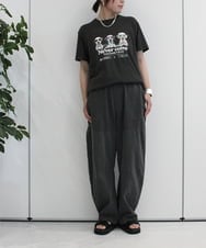 ZMLHB43138 al'aise modulation(アレーズモジュレーション) ジョイントデザインバレルレッグパンツ ブラック