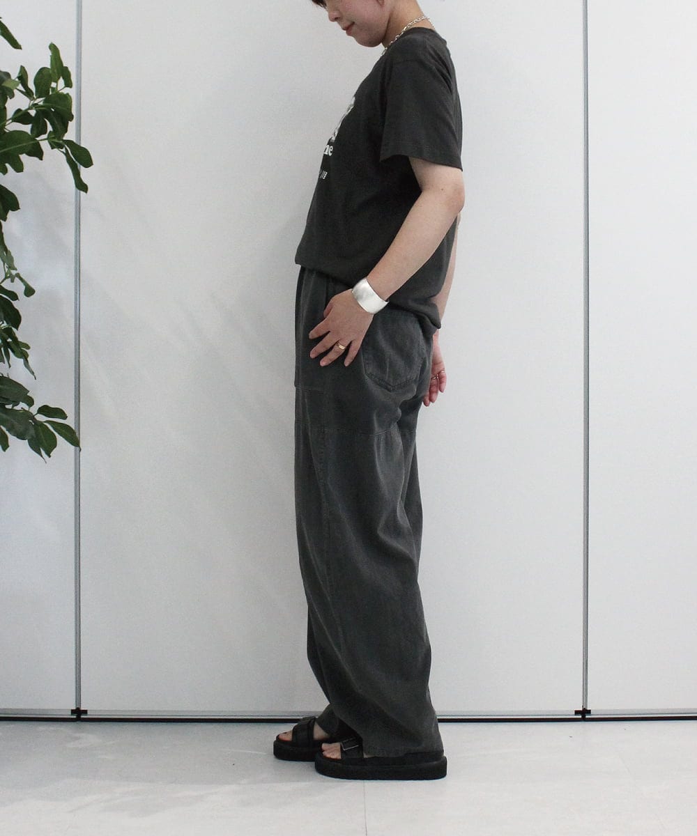 ZMLHB43138 al'aise modulation(アレーズモジュレーション) ジョイントデザインバレルレッグパンツ ブラック