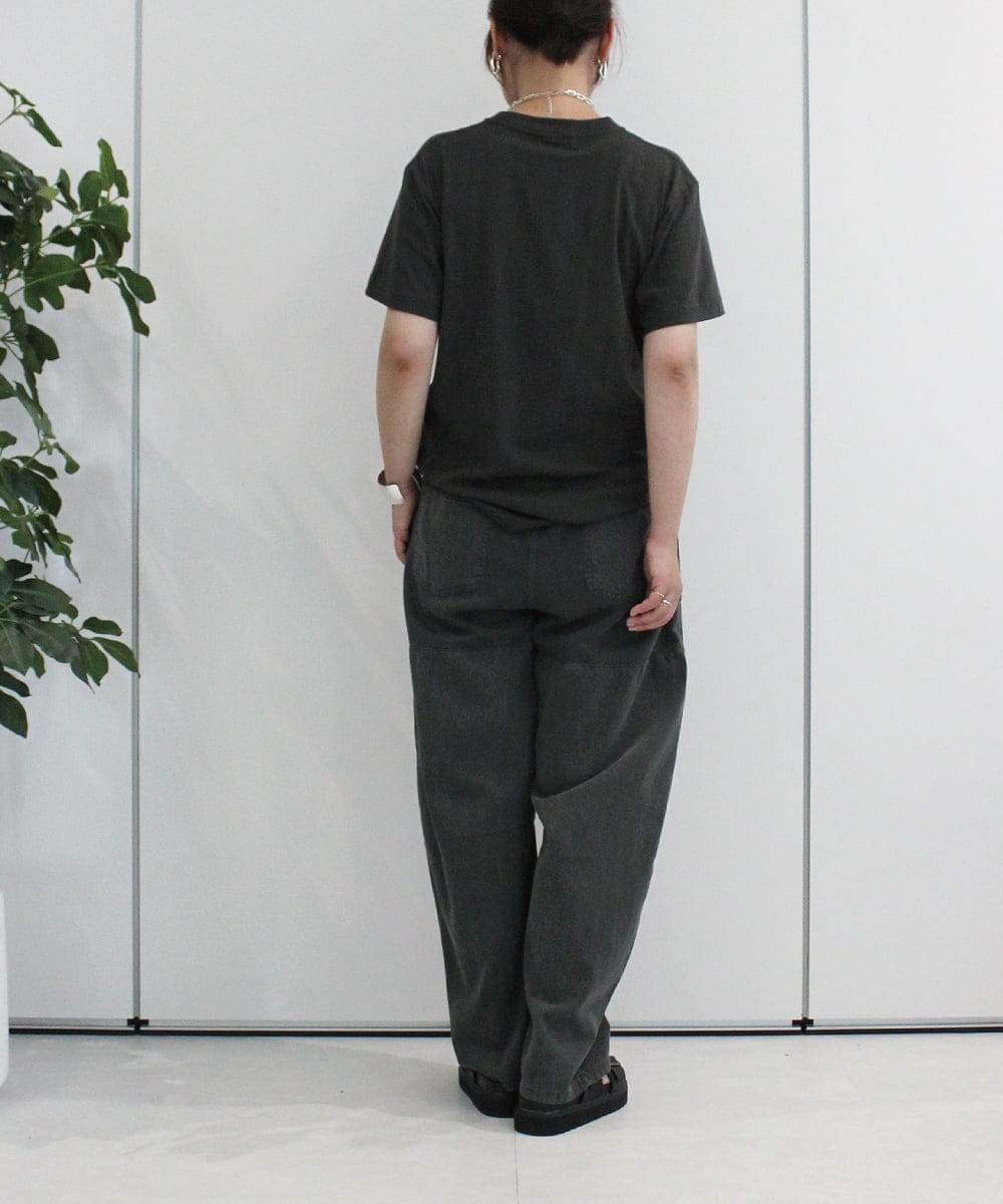 ZMLHB43138 al'aise modulation(アレーズモジュレーション) ジョイントデザインバレルレッグパンツ ブラック