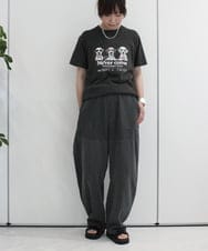 ZMLHB43138 al'aise modulation(アレーズモジュレーション) ジョイントデザインバレルレッグパンツ ブラック