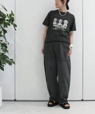 ZMLHB43138 al'aise modulation(アレーズモジュレーション) ジョイントデザインバレルレッグパンツ ブラック