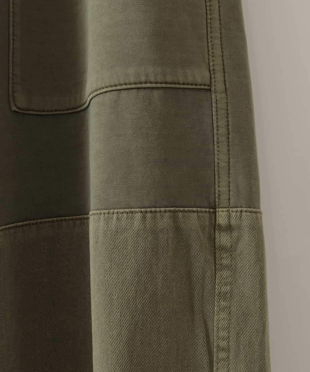 ZMLHB43138 al'aise modulation(アレーズモジュレーション) ジョイントデザインバレルレッグパンツ カーキ
