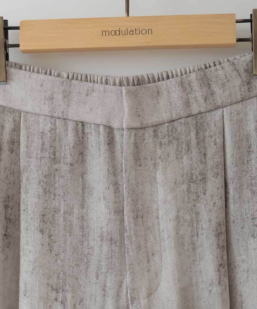 ZMLHB44170 al'aise modulation(アレーズモジュレーション) リネン混ツータックワイドパンツ グレー