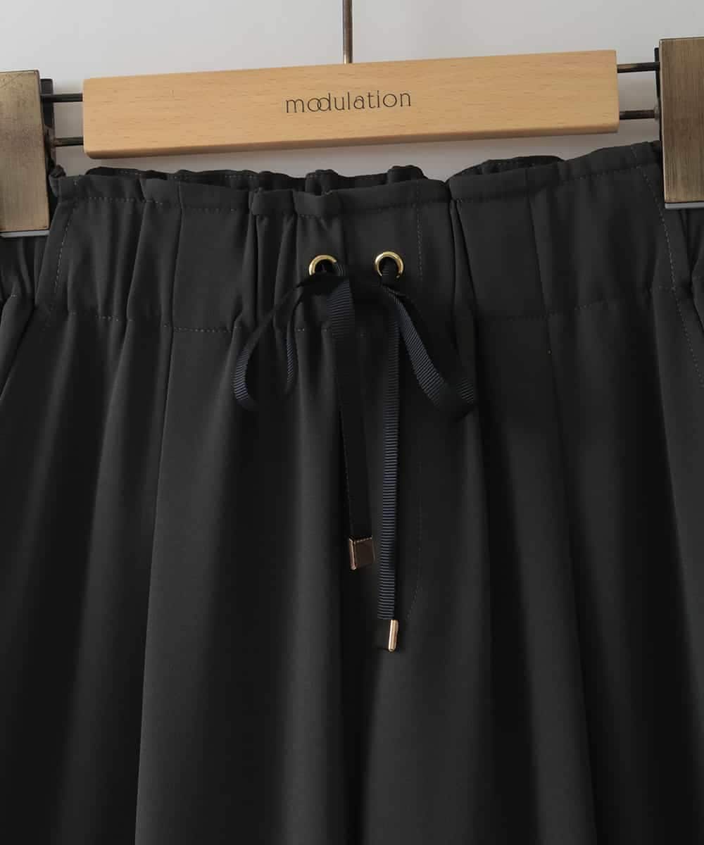 ZMLHB54148 al'aise modulation(アレーズモジュレーション) グログランリボンタックワイドパンツ ダークグレー