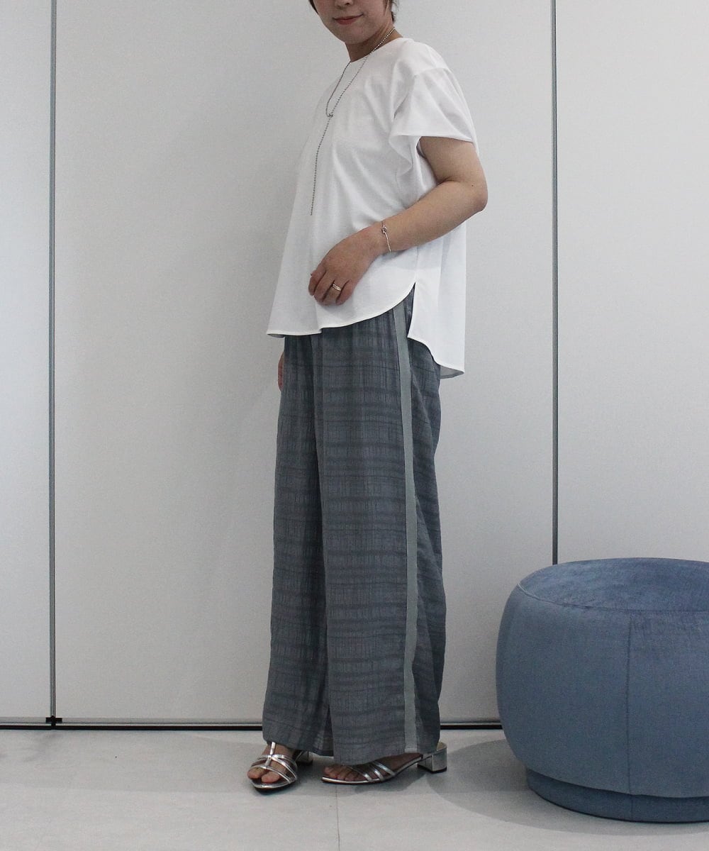 ZMLHB59110 al'aise modulation(アレーズモジュレーション) シャーリングイージーワイドパンツ グレー