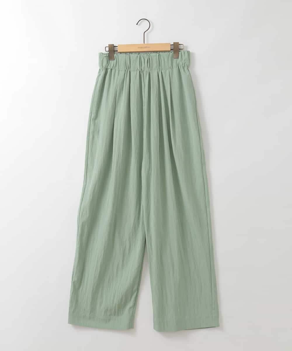 ZMLHE02130 al'aise modulation(アレーズモジュレーション) ウエストギャザーリラクシーワイドパンツ グリーン