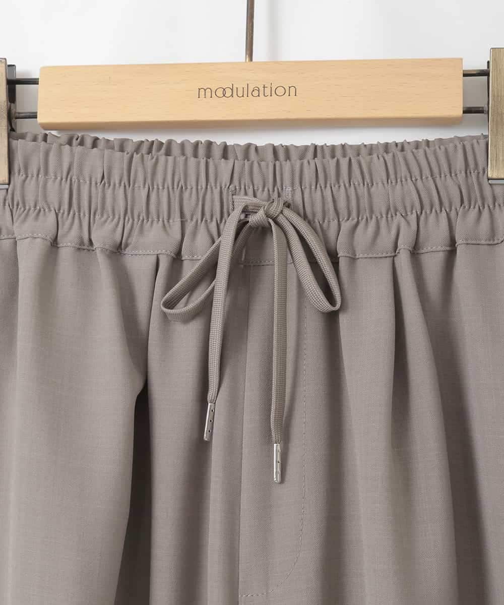 ZMLHE09099 al'aise modulation(アレーズモジュレーション) 【洗える】切り替えデザインワイドパンツ グレー