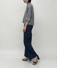 ZMLHT33160 al'aise modulation(アレーズモジュレーション) 【日本製】リネン混ストレッチバギーパンツ ネイビー