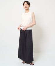 セットアップ可能】タックワイドフレアパンツ(ガウチョ・ワイド セットアップ可能】タックワイドフレアパンツ(ガウチョ・ワイド