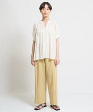 ZMLHW34165 al'aise modulation(アレーズモジュレーション) ウエストリボンワイドパンツ マスタード