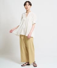 ZMLHW34165 al'aise modulation(アレーズモジュレーション) ウエストリボンワイドパンツ マスタード