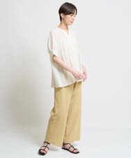 ZMLHW34165 al'aise modulation(アレーズモジュレーション) ウエストリボンワイドパンツ マスタード