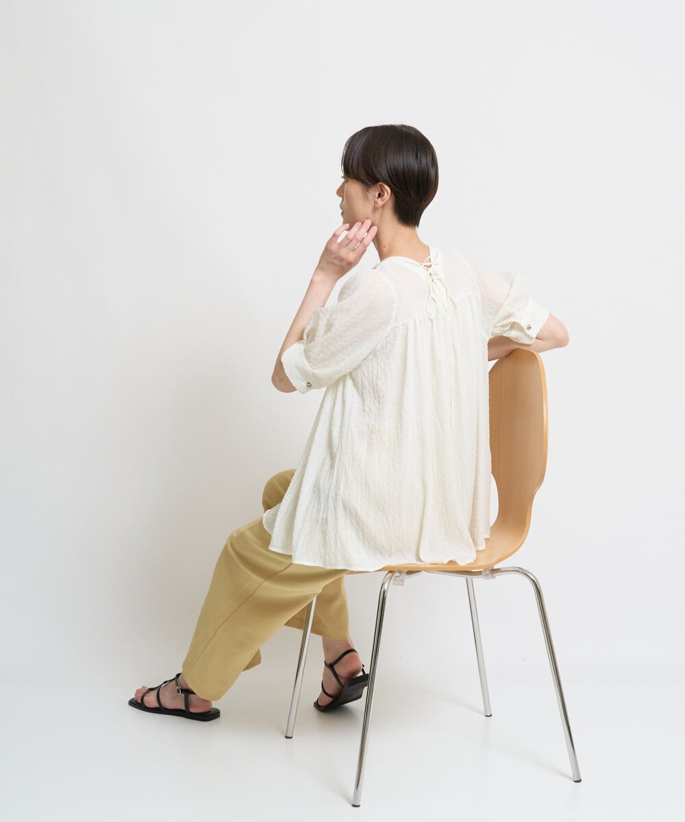ZMLHW34165 al'aise modulation(アレーズモジュレーション) ウエストリボンワイドパンツ マスタード