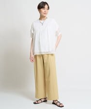 ZMLHW34165 al'aise modulation(アレーズモジュレーション) ウエストリボンワイドパンツ マスタード