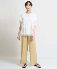 ZMLHW34165 al'aise modulation(アレーズモジュレーション) ウエストリボンワイドパンツ マスタード