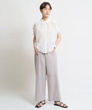 ZMLHW34165 al'aise modulation(アレーズモジュレーション) ウエストリボンワイドパンツ グレー