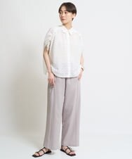 ZMLHW34165 al'aise modulation(アレーズモジュレーション) ウエストリボンワイドパンツ グレー