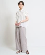 ZMLHW34165 al'aise modulation(アレーズモジュレーション) ウエストリボンワイドパンツ グレー