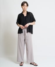 ZMLHW34165 al'aise modulation(アレーズモジュレーション) ウエストリボンワイドパンツ グレー