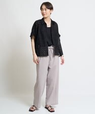 ZMLHW34165 al'aise modulation(アレーズモジュレーション) ウエストリボンワイドパンツ グレー