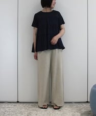 ZMLIB63160 al'aise modulation(アレーズモジュレーション) メローヘムナチュラルワイドパンツ ベージュ