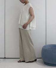 ZMLIB63160 al'aise modulation(アレーズモジュレーション) メローヘムナチュラルワイドパンツ ベージュ