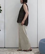 ZMLIB63160 al'aise modulation(アレーズモジュレーション) メローヘムナチュラルワイドパンツ ベージュ