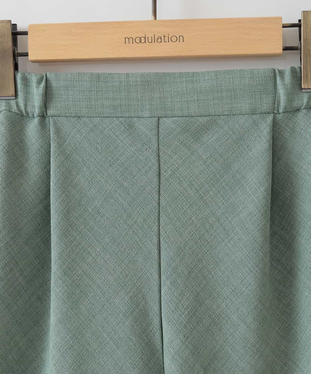 ZMLIB63160 al'aise modulation(アレーズモジュレーション) メローヘムナチュラルワイドパンツ グリーン
