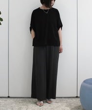 ZMLIB72148 al'aise modulation(アレーズモジュレーション) エアリーワイドシルエットパンツ ダークグレー