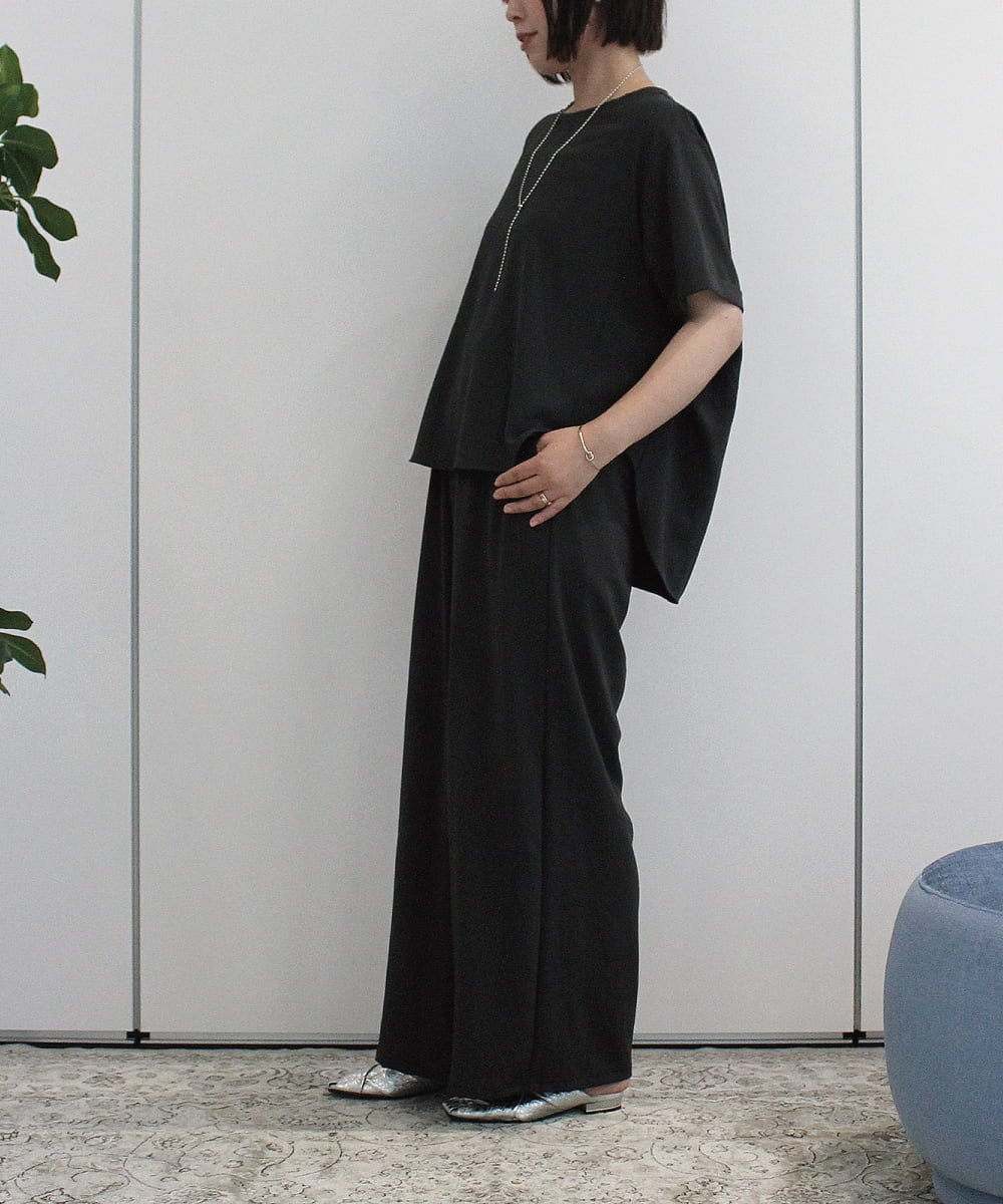 ZMLIB72148 al'aise modulation(アレーズモジュレーション) エアリーワイドシルエットパンツ ダークグレー