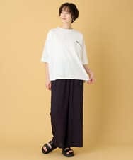 ZMLIE01100 al'aise modulation(アレーズモジュレーション) 【セットアップ・洗える】ストライプワイドパンツ ネイビー