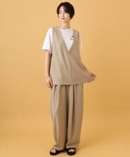 ZMLIE02160 al'aise modulation(アレーズモジュレーション) タックドレープバレルワイドパンツ ベージュ
