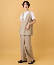 ZMLIE02160 al'aise modulation(アレーズモジュレーション) タックドレープバレルワイドパンツ ベージュ